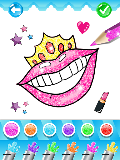 Glitter Lips with Makeup Brush Set coloring Game 2.2 APK screenshots 5