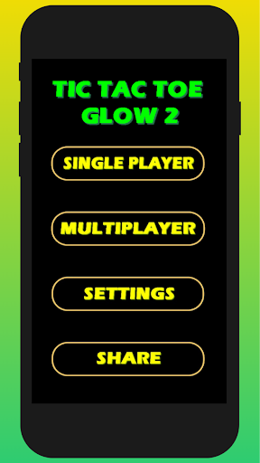 Android application Tic Tac Toe Glow 2 player screenshort