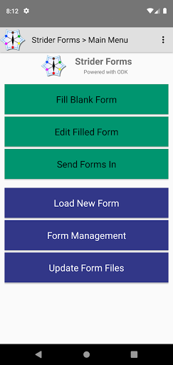 Android application Strider Forms screenshort