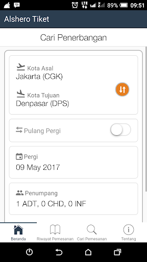 Android application ALSHERO tiket screenshort