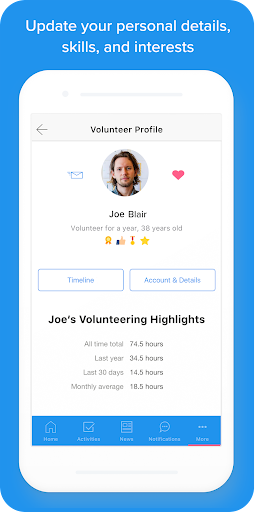 Android application V&A Volunteering screenshort