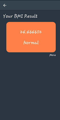 BMI Calculator Screen 3