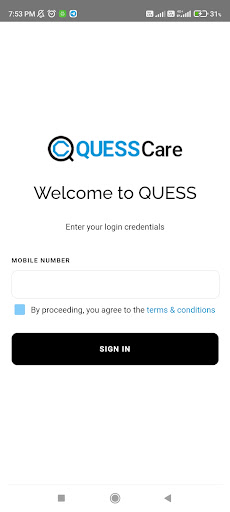 Android application Quesscare Sales screenshort