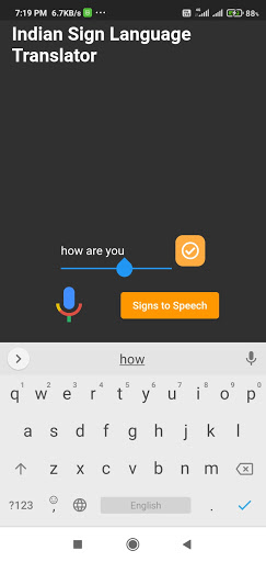Indian Sign Language translato Screen 2