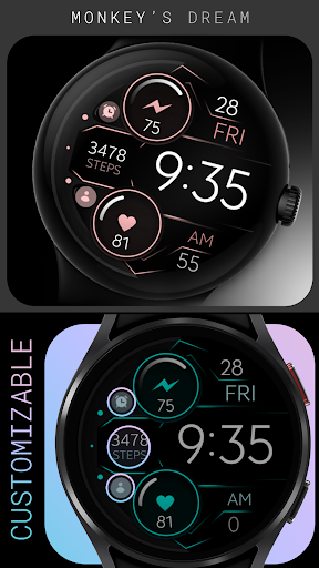 Android application Dream 126 rose gold watch face screenshort