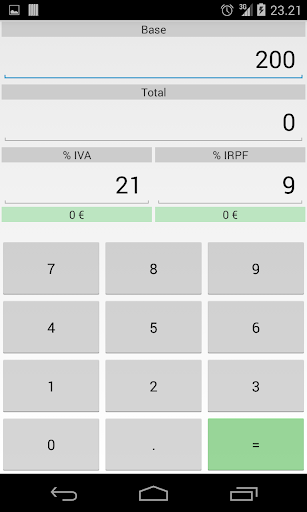 Calculadora IVA IRPF Screen 2