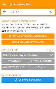 dict.cc+ Wörterbuch Screenshot