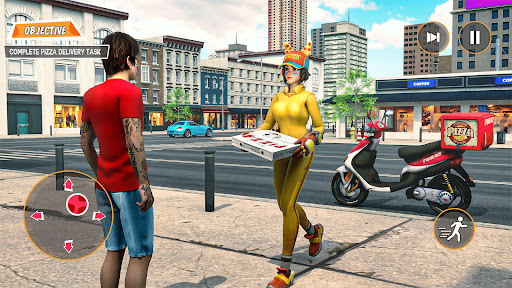 Android application Pizza Delivery Girl Bike Games screenshort