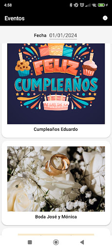 Android application Foto Eventos screenshort