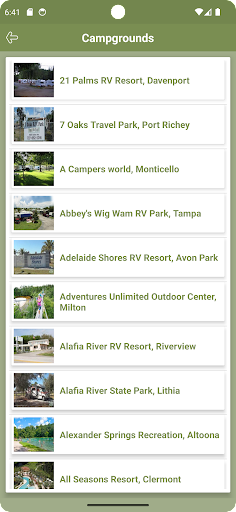 Florida Campgrounds Screen 3
