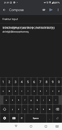 Android application Fraktur Input screenshort