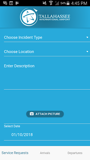 Tallahassee Int. Airport SMS Screen 2