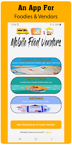 Android application Mobile Food Vendors screenshort