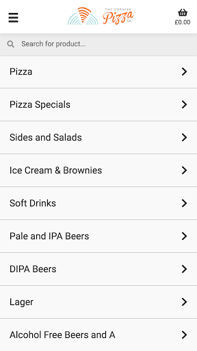 Android application Cornish Pizza Company screenshort