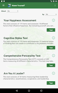 Know Yourself Personality Tests Screenshot