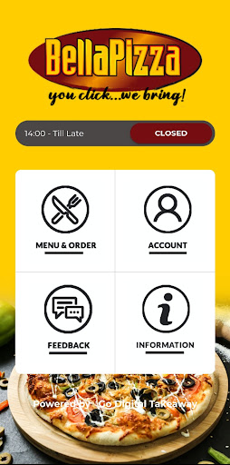 Android application Bella Pizza screenshort
