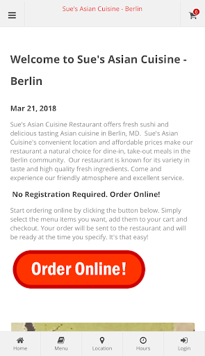 Android application Sue's Asian Cuisine Berlin screenshort