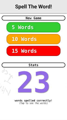Android application Spell The Word screenshort