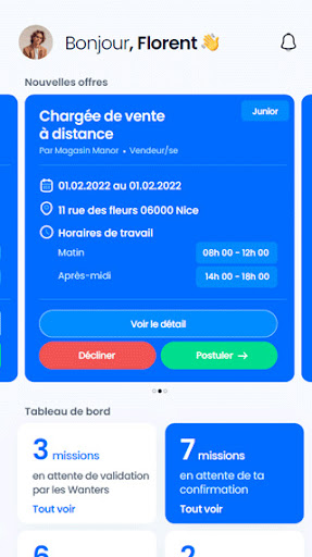 Android application Teameo screenshort