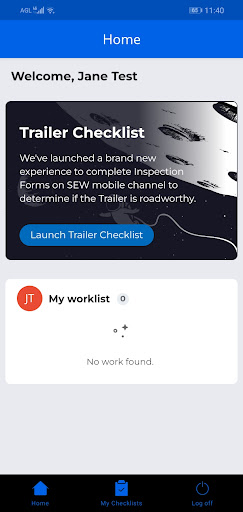 Android application SEW Trailer Checklist screenshort
