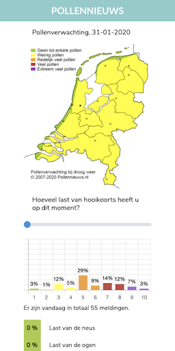 Android application Pollennieuws screenshort