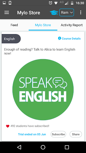 Android application Mylo - Learning & Online Test screenshort