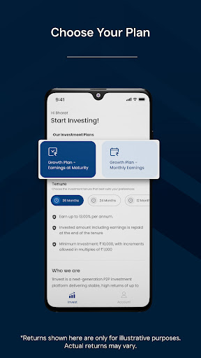 Android application 1Invest screenshort