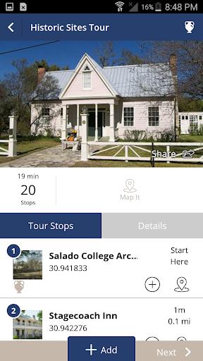 Screenshot of Visit Salado Texas!
