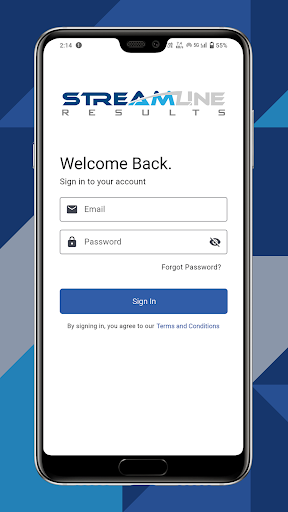 Android application StreamlineResults MarketingCRM screenshort