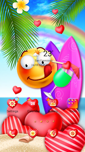 Android application Lovely Summer Emoji- Wallpaper screenshort