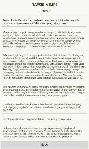 Android application Tafsir Mimpi (Offline) screenshort