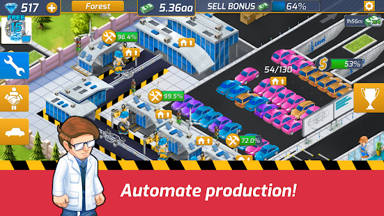 Pabrik Mobil Idle: Pembuat Mobil, Tycoon Games 2021🚓