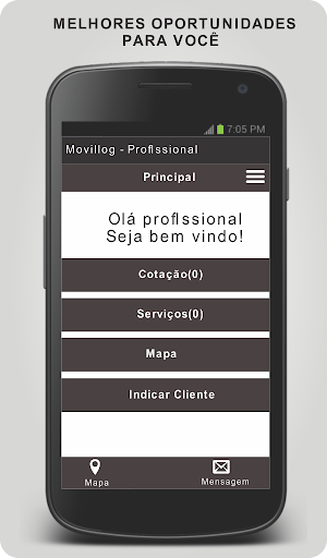 Android application Movillog - Profissional screenshort