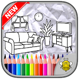 Coloring Page Living Room icon