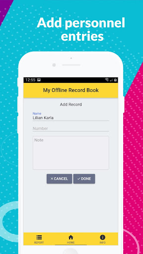 Offline Record Book Screen 2