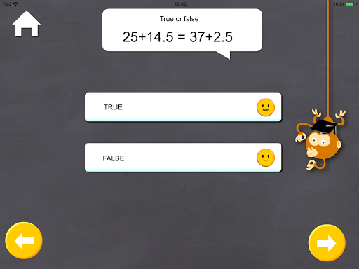 Mixed Math quiz Screen 3