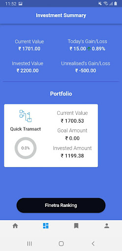 Finetra | Zero Commission MF Screen 3