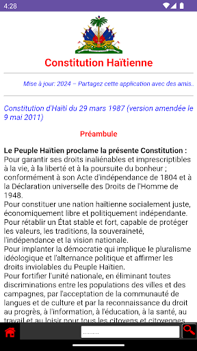 Android application Constitution Haïtienne screenshort