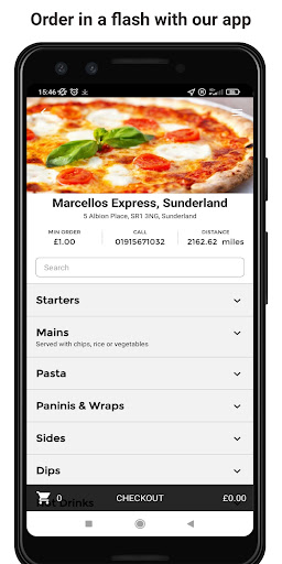 Android application Marcellos Express, Sunderland screenshort