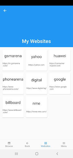 Android application My Websites screenshort