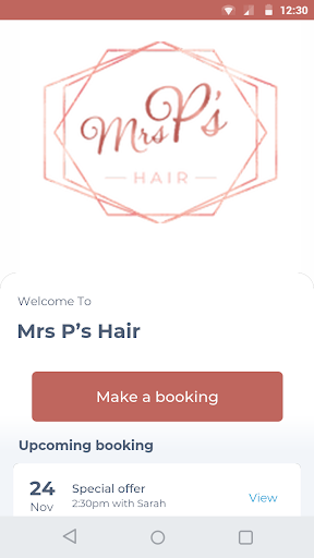 Android application Mrs P’s Hair screenshort