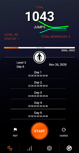 Screenshot of 1000 jumping rope  BeStronger