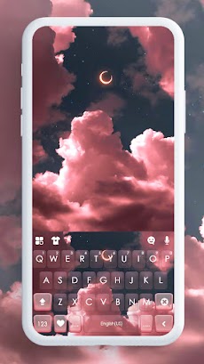 クールな Pink Aesthetic Sky のテーマキーボードのおすすめ画像1