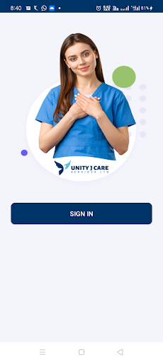 Android application Unity J Care screenshort