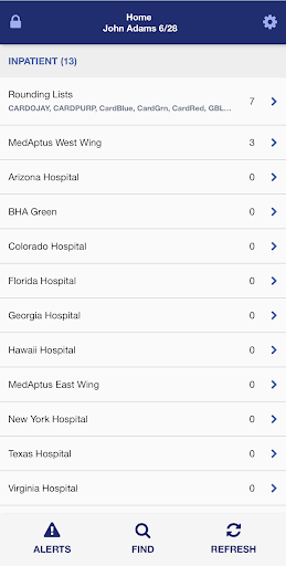 Android application medaptus Charge Capture screenshort