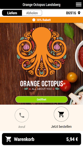 Android application Pizza Orange Octopus screenshort
