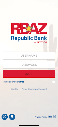 Android application Republic Bank of Arizona screenshort