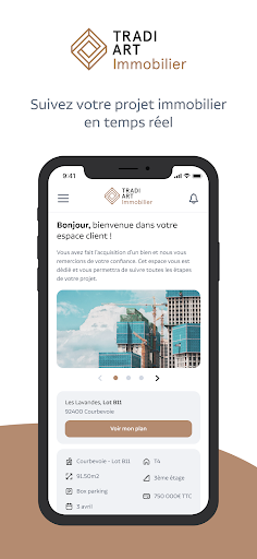 Android application Tradi-Art immobilier screenshort