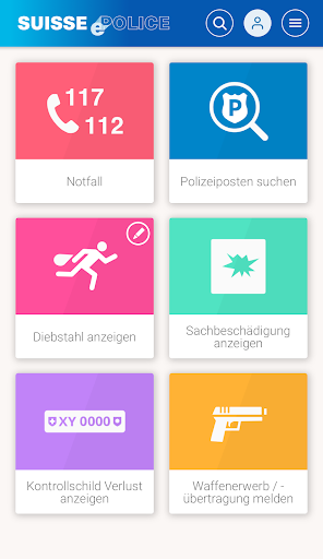 Android application Suisse ePolice screenshort
