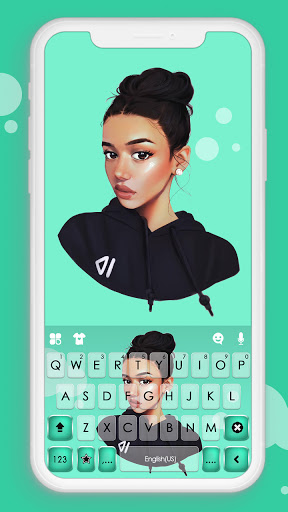 Android application Cool Young Girl Keyboard Backg screenshort